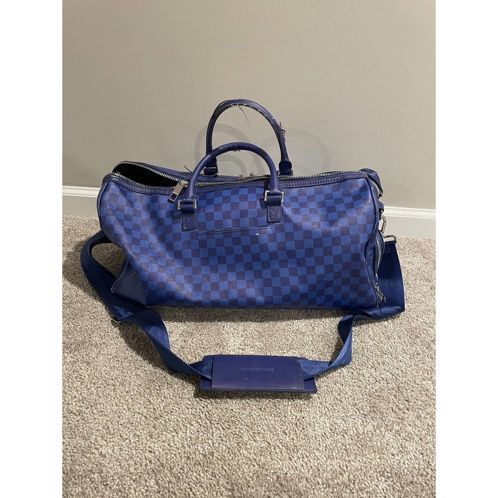 BROKEN ZIPPER Spray ground Sharks in Paris Duffel/Carry on Bag Blue - Picture 4 of 10